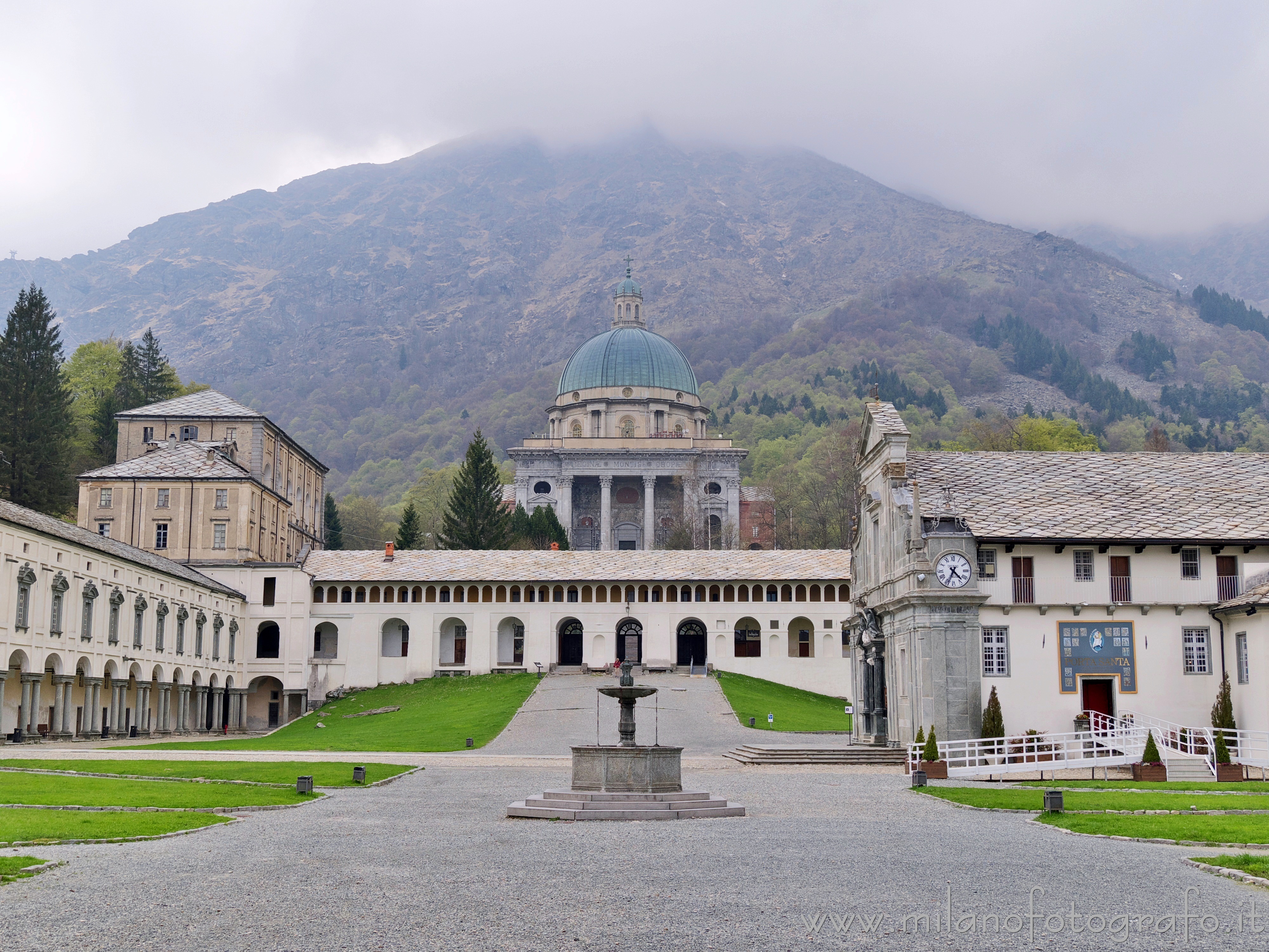 Biella (Italy) - Upper court of the Sanctuary of Oropa